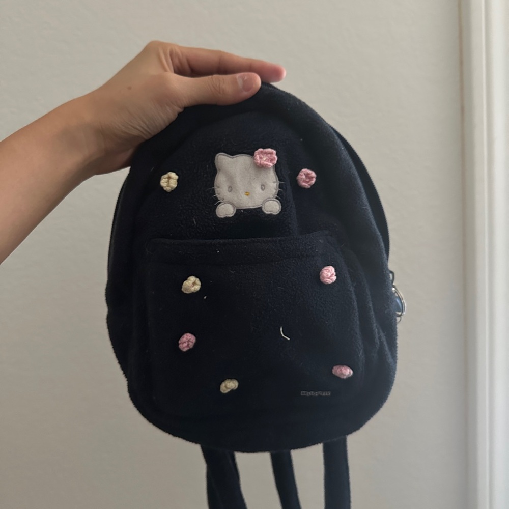 Sanrio Black Backpack with Floral Details